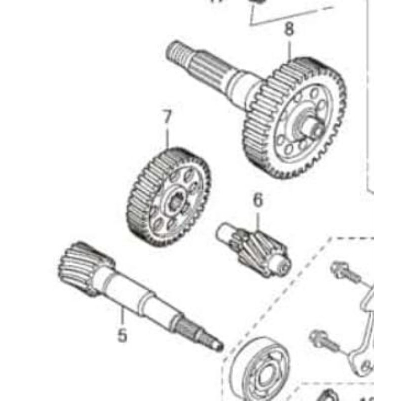 Gear / gir rasio gardan rasio set ( 4 pcs) , Beat led deluxe, genio , secoopy esaf 2021-2024 asli /ori - Image 7