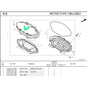 Mika spidometer / lenss assy untuk pcx 160 terbaru kode K1YK01 2024> asli /ori